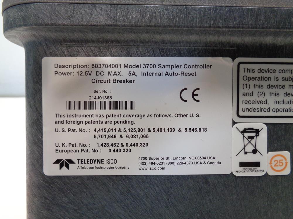 Teledyne ISCO 3700 Sampler Controller 603704001